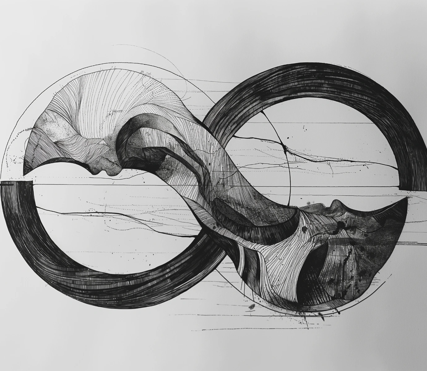 Monochrome abstrakte geometrische Symbolstudie